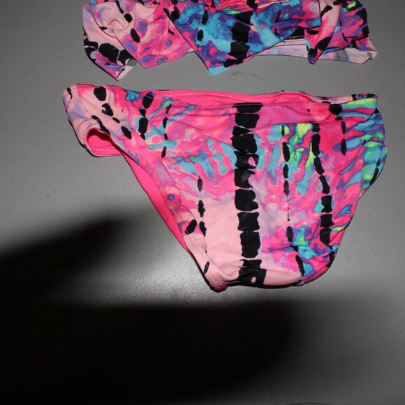 Multi Color 2 Pcs Justuice Bikini Swimsuit Size 12 - Picture 10 of 16
